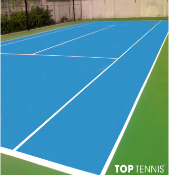 sơn cao su sân tennis 9 lớp decoturf us trên nền nhựa.